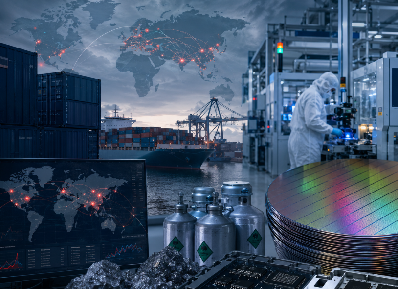 Are we back in an electronics components shortage situation in 2026? 2 A Man Dressed In A White Suit Poses In Front Of A Computer Screen Accompanied By A Tall Stack Of Chips