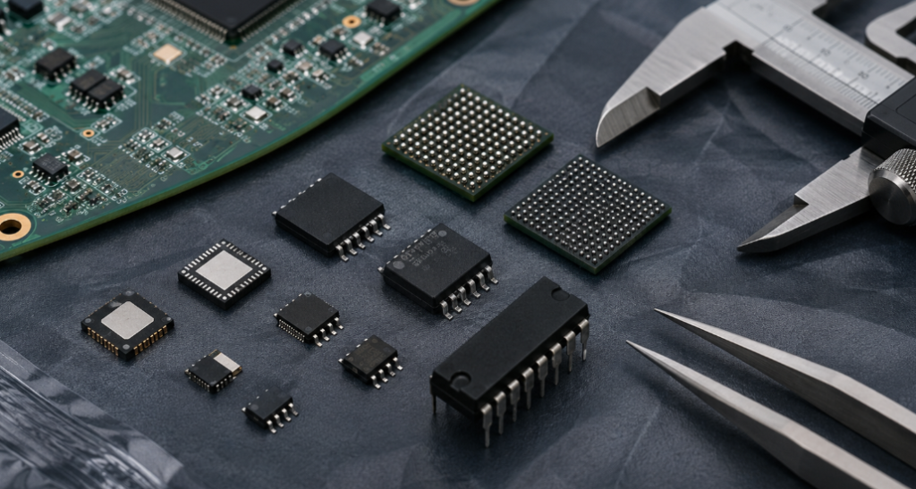 10 Things to Check Before Sending an IC RFQ 3 Different IC Packages Beside A PCB And Caliper