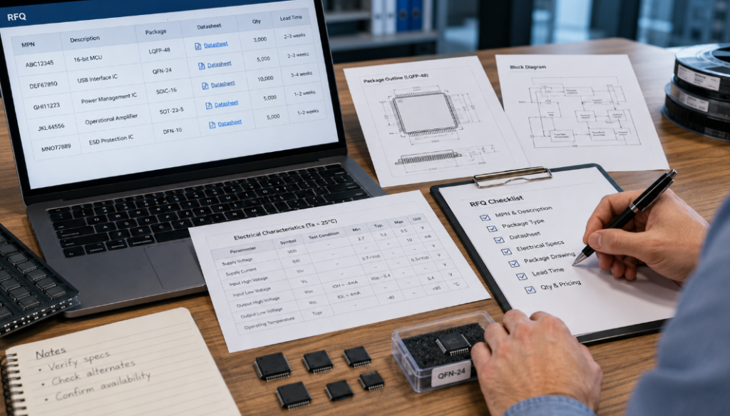 How to Communicate Technical Requirements Clearly with an IC Distributor 3 IC RFQ Checklist With Datasheets And Chip Samples