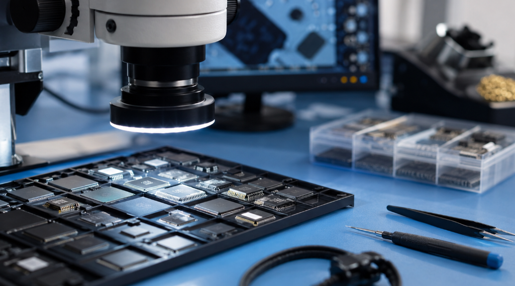 10 Things to Check Before Sending an IC RFQ 1 Integrated Circuits Inspected Under A Microscope