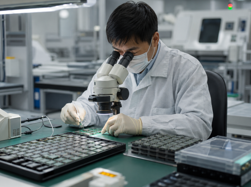 How to Source IC Chips from China with Lower Risk 1 Technician Testing Electronic Components