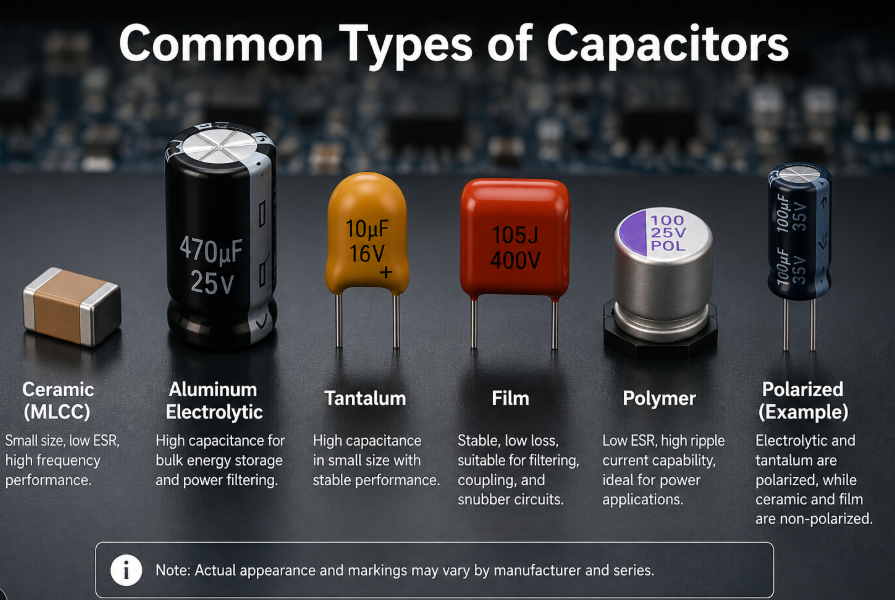 What Is a Capacitor? Types, Functions, and How It Works 2 Common Types Of Capacitors