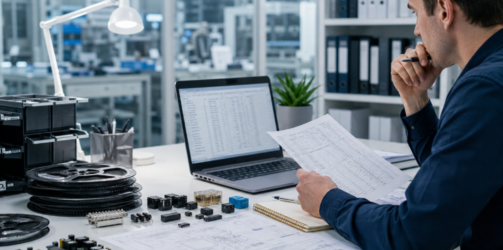 How to Handle Urgent RFQs for Industrial and Automotive Electronic Components 3 Engineer Reviewing An Urgent Electronic Components RFQ