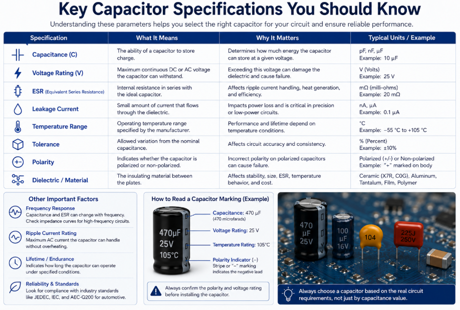 What Is a Capacitor? Types, Functions, and How It Works 3 Key Capacitor Specifications You Should Know