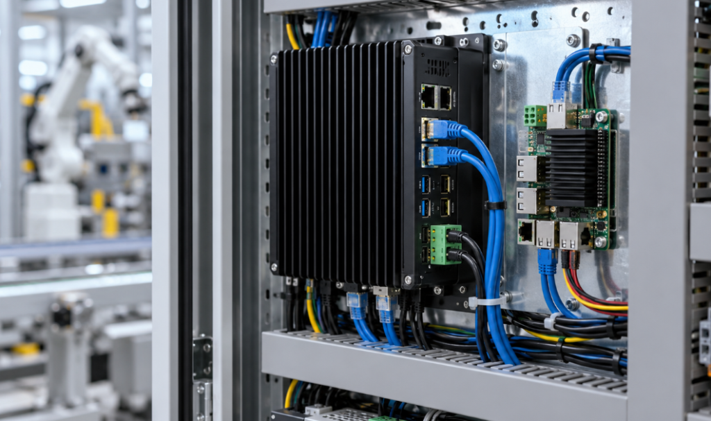 Fanless Edge Computer In An Industrial Control Cabinet
