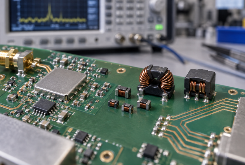 Los 10 tipos principales de inductores utilizados en circuitos electrónicos 4 Inductores de RF y bobinas de modo común en una placa de circuito impreso