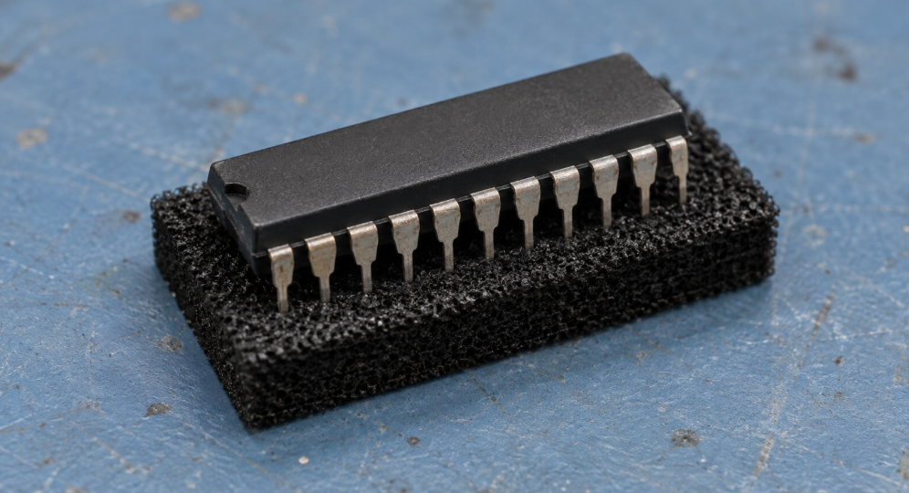 PIC vs AVR: Which Microcontroller Should You Choose? 2 Microcontroller IC Resting In Conductive Foam